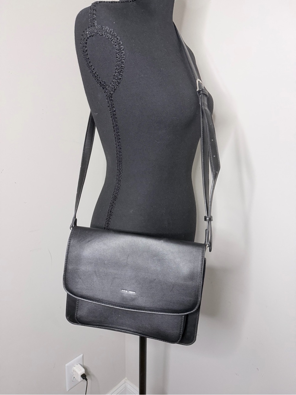 Pixie Mood Black Solid Flap Crossbody Bag